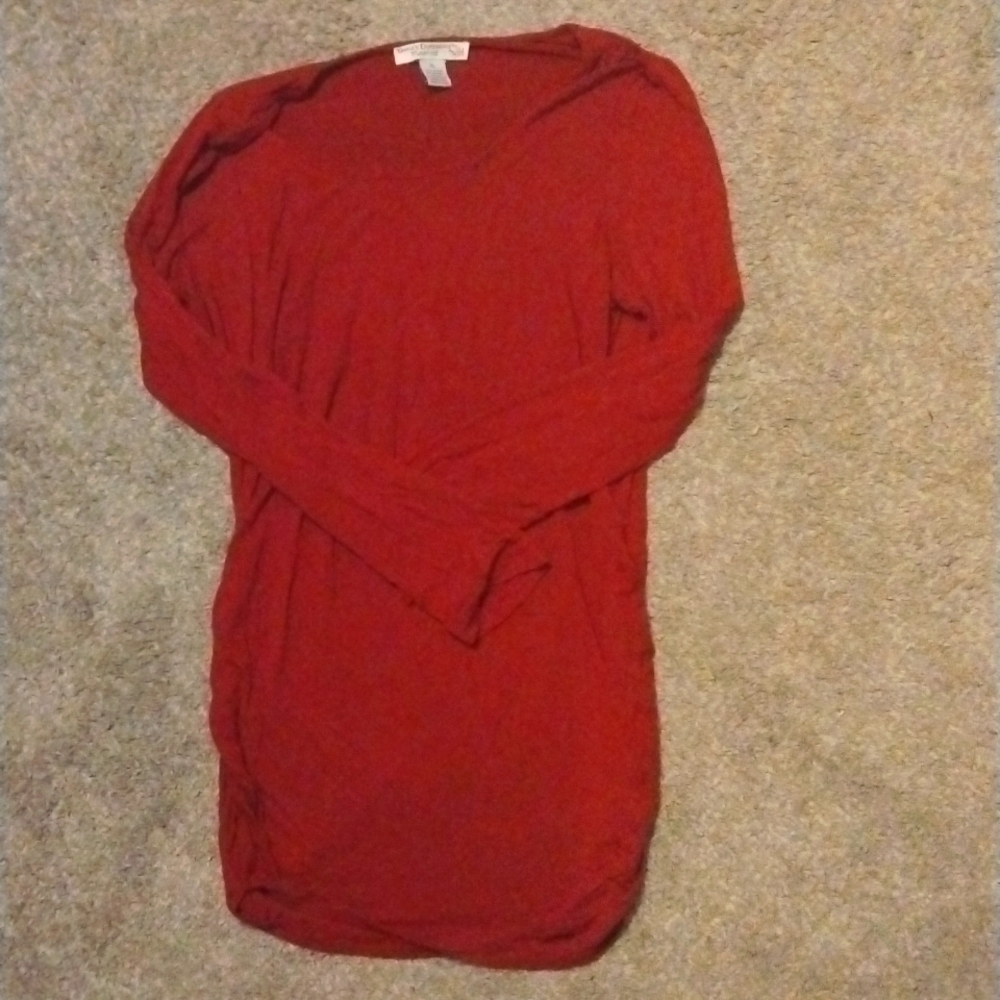 Dark Red Emma's expressions maternity top.